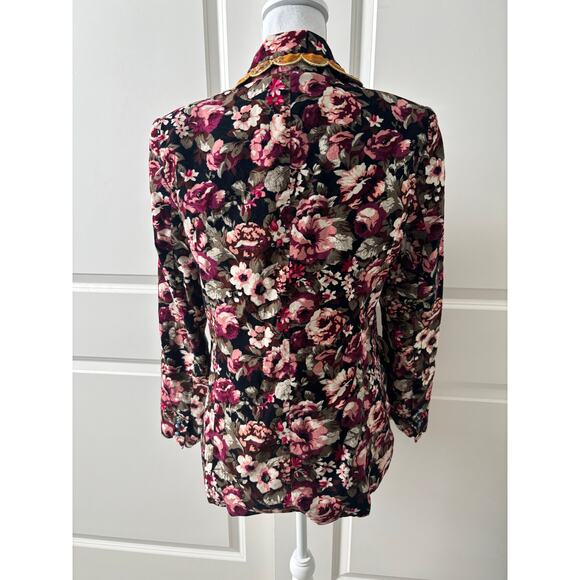 Celia B Sator Corduroy Floral Print Jacket In Multicolor - Picture 3 of 8